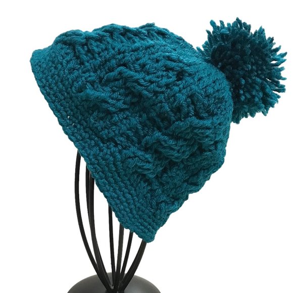 Beanie Cable Twist Stitch with Pom Pom for Adult Crochet Brand New Handmade - Picture 1 of 3